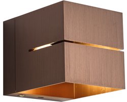 QAZQA joris groove - Moderne Dimbare LED Draadloze Oplaadbare Wandlamp USB met Dimmer voor binnen - 1 lichts - L 100 cm - Bruin - Woonkamer | Slaapkamer | Keuken
