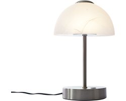 QAZQA joya - Design Dimbare LED Tafellamp met Dimmer - 1 lichts - H 24 cm - Staal - Woonkamer | Slaapkamer