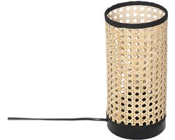 QAZQA kata - Landelijke Tafellamp - 1 lichts - H 25 cm - Naturel - Woonkamer | Slaapkamer | Keuken