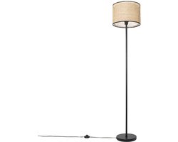 QAZQA kata - Landelijke Vloerlamp | Staande Lamp - 1 lichts - H 165 cm - Naturel - Woonkamer | Slaapkamer | Keuken