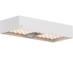 QAZQA kayo - Moderne Dimbare LED Solar wandlamp met Bewegingsmelder | Bewegingssensor | sensor met Dimmer met Solar | Zonne energie voor buiten - 1 lichts - L 23 cm - Wit - Buitenverlichting
