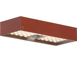 QAZQA kayo - Moderne Dimbare LED Solar wandlamp met Bewegingsmelder | Bewegingssensor | sensor met Dimmer met Solar | Zonne energie voor buiten - 1 lichts - L 23 cm - Rood - Buitenverlichting