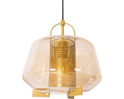 QAZQA kevin - Art Deco Hanglamp eettafel voor boven de eettafel | in eetkamer - 3 lichts - L 130 cm - Goud/messing - Woonkamer | Slaapkamer | Keuken