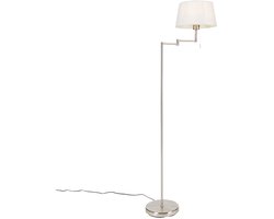 QAZQA ladas - Klassieke Vloerlamp | Staande Lamp met kap - 1 lichts - H 1540 mm - Wit - Woonkamer | Slaapkamer | Keuken