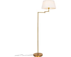 QAZQA ladas - Klassieke Vloerlamp | Staande Lamp met kap - 1 lichts - H 162.5 cm - Brons - Woonkamer | Slaapkamer | Keuken