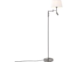 QAZQA ladas - Retro Vloerlamp | Staande Lamp met leeslamp - 1 lichts - H 154 cm - Staal - Woonkamer | Slaapkamer | Keuken