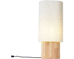 QAZQA lamel - Japandi Vloerlamp | Staande Lamp met kap - 1 lichts - H 70 cm - Naturel - Woonkamer