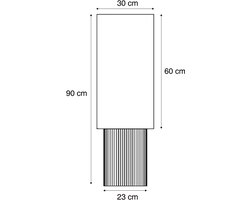 QAZQA lamel - Japandi Vloerlamp | Staande Lamp met kap - 1 lichts - H 90 cm - Naturel - Woonkamer