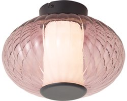Qazqa led design plafondlamp - Margherite - zwart, dimbaar, 28cm, ideaal als hal, slaapkamer en woonkamer lamp