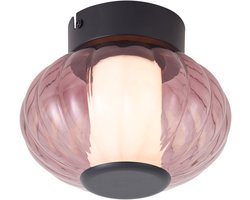 Qazqa led design plafondlamp, plafonniere - Margherite - zwart, dimbaar, 18cm, ideaal als hal, slaapkamer en woonkamer lamp