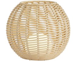 Qazqa led moderne oplaadbare, snoerloze, rechargeable lamp voor in de tuin - Oli - naturel, incl. 5W geintegreerde led, dimbaar, 25cm, IP44
