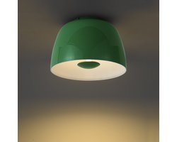 Qazqa led retro plafondlamp - Vera - groen, rond, dimbaar, 30cm, ideaal als hal, slaapkamer en woonkamer lamp