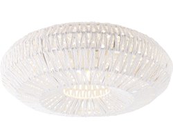 QAZQA lina - Retro Dimbare LED Smart Plafondlamp incl. wifi met Dimmer - 1 lichts - Ø 50 cm - Wit - Woonkamer | Slaapkamer | Keuken