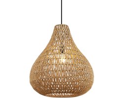 QAZQA lina - Scandinavisch Hanglamp - 1 lichts - Ø 45 cm - Bruin - Woonkamer | Slaapkamer | Keuken