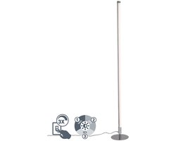 QAZQA line-up - Moderne Dimbare LED Vloerlamp | Staande Lamp met Dimmer - 1 lichts - H 1220 mm - Chroom - Woonkamer | Slaapkamer | Keuken