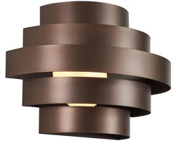 QAZQA lines - Moderne LED Wandlamp voor binnen - 1 lichts - D 20.5 cm - Brons - Woonkamer | Slaapkamer | Keuken