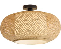 QAZQA liva - Japandi Plafondlamp - 1 lichts - Ø 50 cm - Bruin - Woonkamer