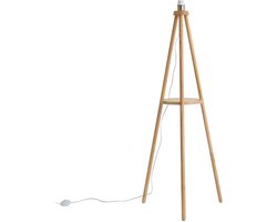 QAZQA lou - Scandinavisch Vloerlamp | Staande Lamp - 1 lichts - H 130 cm - Bruin - Woonkamer
