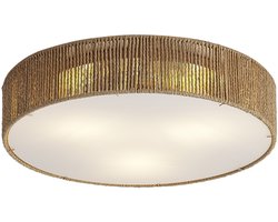QAZQA luz - Japandi Plafondlamp - 3 lichts - Ø 46 cm - Naturel - Woonkamer | Slaapkamer