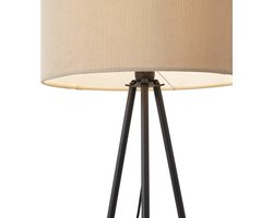 QAZQA luz - Moderne Vloerlamp | Staande Lamp met kap - 1 lichts - H 150 cm - Zwart - Woonkamer