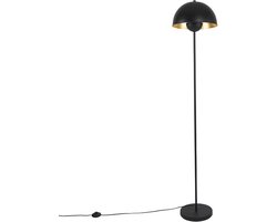 QAZQA magnax - Industriele Vloerlamp | Staande Lamp - 1 lichts - H 160 cm - Zwart Goud - Industrieel - Woonkamer | Slaapkamer