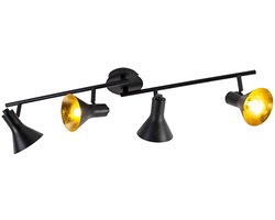 QAZQA magno - Moderne Plafondspot | Spotje | Opbouwspot - 4 lichts - L 820 mm - Zwart Goud - Woonkamer | Slaapkamer | Keuken