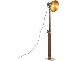 QAZQA mangoes - Industriele Vloerlamp | Staande Lamp - 1 lichts - H 146 cm - Brons - Industrieel - Woonkamer | Slaapkamer