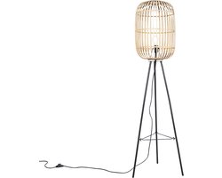 QAZQA Manila Vloerlamp - 1 lichts - H 1390 mm - Beige