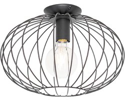 QAZQA margarita - Design Hanglamp - 1 lichts - Ø 36 cm - Zwart - Woonkamer | Slaapkamer | Keuken