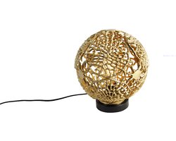 QAZQA maro - Art Deco Tafellamp - 1 lichts - H 28 cm - Goud/messing - Woonkamer | Slaapkamer | Keuken