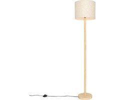 QAZQA mels - Landelijke Vloerlamp | Staande Lamp - 1 lichts - H 151 cm - Naturel - Woonkamer | Slaapkamer | Keuken
