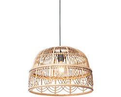 QAZQA michelle - Oosterse Hanglamp eettafel - 1 lichts - Ø 49 cm - Bruin - Woonkamer | Slaapkamer | Keuken