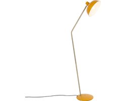 QAZQA milou - Retro Vloerlamp | Staande Lamp - 1 lichts - H 138 cm - Geel - Woonkamer | Slaapkamer | Keuken