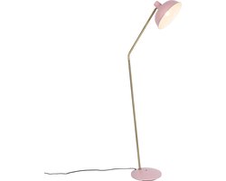 QAZQA milou - Retro Vloerlamp | Staande Lamp - 1 lichts - H 138 cm - Roze - Woonkamer | Slaapkamer | Keuken
