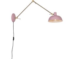 QAZQA milou - Retro Wandlamp voor binnen - 1 lichts - D 100 cm - Roze - Woonkamer | Slaapkamer | Keuken