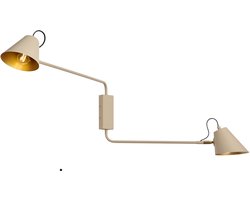 Qazqa moderne wandlamp met meerdere armen - Lune - taupe, max. 15W, geschikt voor led, 2-lichts, 140cm, ideaal als slaapkamer en woonkamer lamp