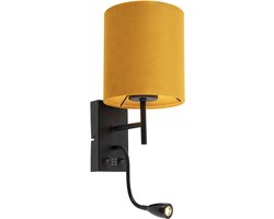Qazqa moderne wandlamp - Stacca - geel, max. 40W, geschikt voor led, 2-lichts, 47cm, ideaal als slaapkamer lamp
