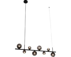 QAZQA monaco - Design Hanglamp eettafel voor boven de eettafel | in eetkamer - 8 lichts - L 110 cm - Grijs - Woonkamer | Slaapkamer | Keuken