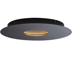 QAZQA morning - Moderne LED Plafondlamp - 1 lichts - Ø 40 cm - Zwart - Woonkamer | Slaapkamer | Keuken