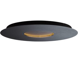QAZQA morning - Moderne LED Plafondlamp - 1 lichts - Ø 60 cm - Zwart - Woonkamer | Slaapkamer | Keuken