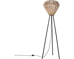 QAZQA moti - Oosterse Vloerlamp | Staande Lamp - 1 lichts - H 140 cm - Beige - Woonkamer | Slaapkamer | Keuken