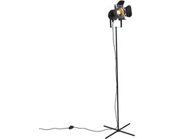 QAZQA movie - Vloerlamp - 1 lichts - H 1670 mm - Zwart