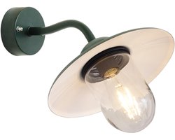 QAZQA munich - Industriele Wandlamp voor buiten - 1 lichts - L 26 cm - Groen - Industrieel - Buitenverlichting