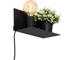 QAZQA muro - Moderne Wandlamp voor binnen - 1 lichts - D 15 cm - Zwart - Woonkamer | Slaapkamer | Keuken