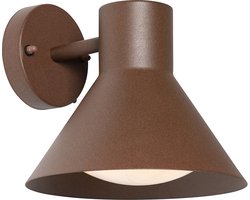 QAZQA natas - Industriele Wandlamp voor buiten - 1 lichts - D 24.4 cm - Roestbruin - Industrieel - Buitenverlichting