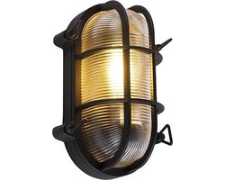 QAZQA nautica - Industriele Wandlamp voor buiten - 1 lichts - L 250 mm - Zwart - Industrieel - Buitenverlichting