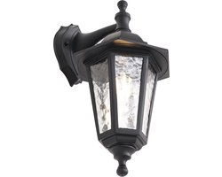 QAZQA new haven hammered - Klassieke Wandlamp voor buiten - 1 lichts - L 21 cm - Zwart - Buitenverlichting