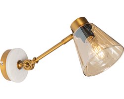 QAZQA nina - Art Deco Wandlamp voor binnen - 1 lichts - D 39 cm - Brons - Woonkamer | Slaapkamer | Keuken