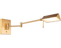 QAZQA notia - Design Dimbare LED Wandlamp met Dimmer voor binnen - 1 lichts - D 57.5 cm - Brons - Woonkamer | Slaapkamer | Keuken