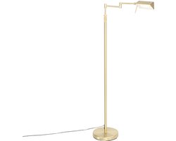 QAZQA notia - Moderne Dimbare LED Vloerlamp | Staande Lamp met Dimmer - 1 lichts - H 146 cm - Goud/messing - Woonkamer | Slaapkamer